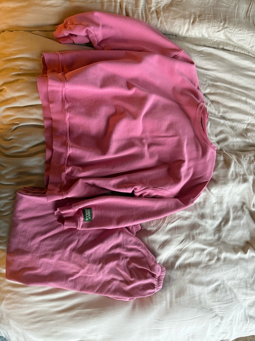 DAILY DRILLS HotPink oversized Crewneck Sweatshirt & sweatpants set